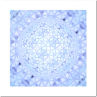 Blue Disco Ball Funky Abstract Posters and Art